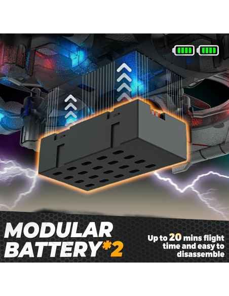 Dron BEZGAR RC Azul con Giroscopio y Luz LED