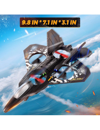 Dron BEZGAR RC Azul con Giroscopio y Luz LED