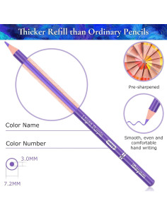 Lápices de Colores iBayam 72 Colores Multicolor para Adultos 2