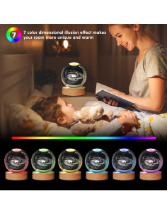 Lámpara de Noche 3D JHXLAMP Galáctica 8 cm 7 Colores 2