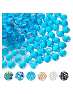 Perlas de vidrio YISZM 100 piezas decorativas azul claro