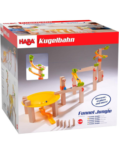 HABA Pista de Bolas Embudo Selva - Carrera de Canicas Madera