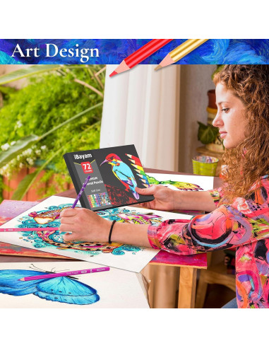 Lápices de Colores iBayam 72 Colores Multicolor para Adultos