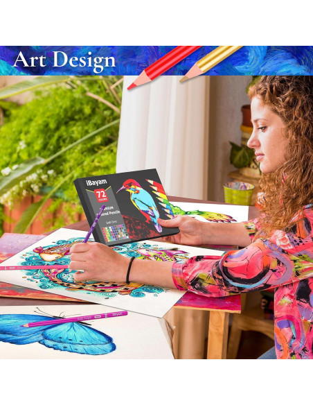 Lápices de Colores iBayam 72 Colores Multicolor para Adultos