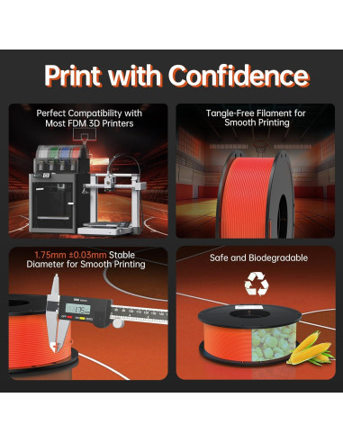 Filamento Flexible BIQU PLA-HR 1.75mm para Impresoras 3D