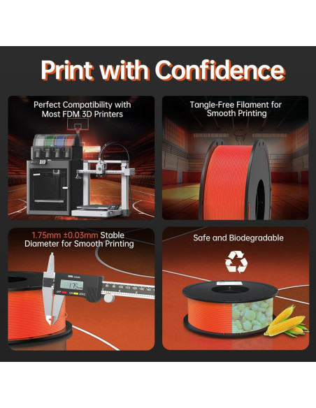 Filamento Flexible BIQU PLA-HR 1.75mm para Impresoras 3D