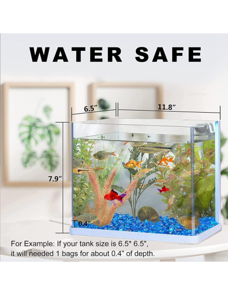 Grava Azul para Acuario Keedolla 1.42 kg Piedras Decorativas