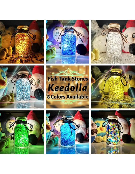 Grava Azul para Acuario Keedolla 1.42 kg Piedras Decorativas