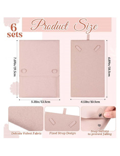 Organizador de Collares Remuuly 6 Piezas Rosa Microfibra 2