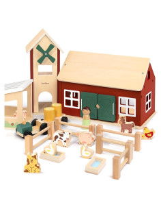 Juego de Granja de Madera PairPear 31 Piezas con Tractor