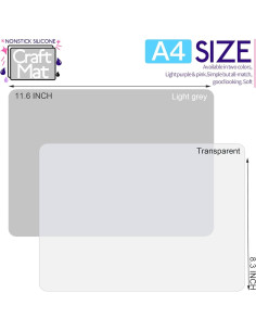 LEOBRO Tapetes de Silicona 2 Pcs 29.64x20.99cm Gris Claro 2