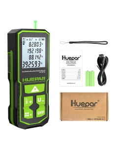 Medidor de Distancia Láser Huepar 393FT con Pantalla LCD
