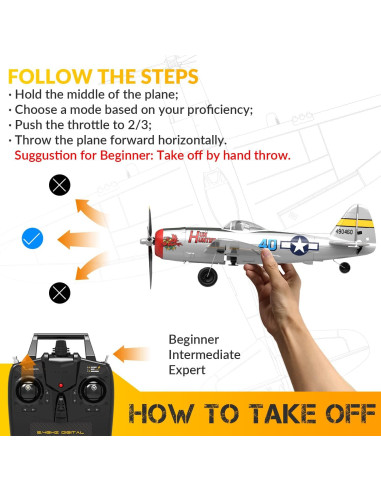 Avión RC VOLANTEXRC P-47 Thunderbolt 2.4GHz para Principiantes