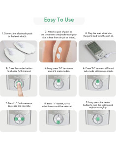 MegaWise Estimulador Muscular TENS 24 Modos 14 Almohadillas 2
