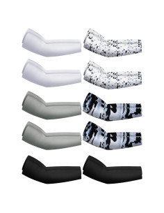 Hicarer 10 Pares Mangas de Compresión UV para Deportes