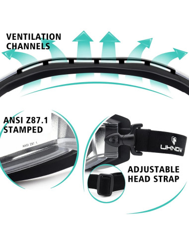 Gafas de Seguridad UKNOW Lente Clara Antiempañante