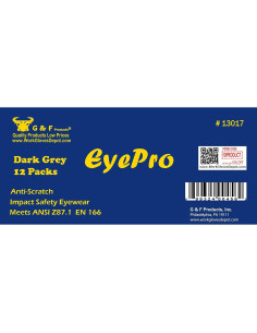Gafas de Seguridad EyePRO 12 Piezas, Lentes Claros y Ahumados 2