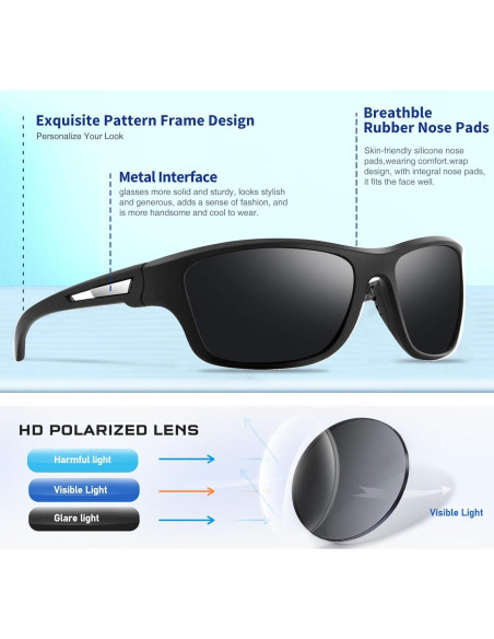 Gafas de Sol Deportivas Suoso UV400 para Hombres y Mujeres