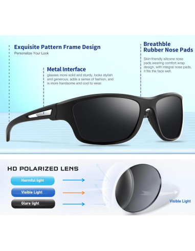 Gafas de Sol Deportivas Suoso UV400 para Hombres y Mujeres