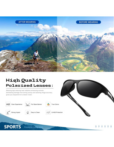 Gafas de Sol Deportivas Suoso UV400 para Hombres y Mujeres