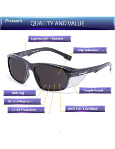 Gafas de Seguridad ProtectX Classic, Lentes Antivaho y UV 2