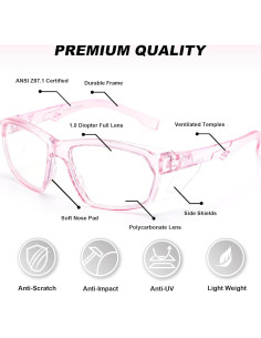 Gafas de Seguridad ProtectX Classic Rosa Antivaho y Antirayones 2