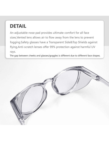 Gafas de Seguridad Antivaho LeonDesigns UV400 Negras