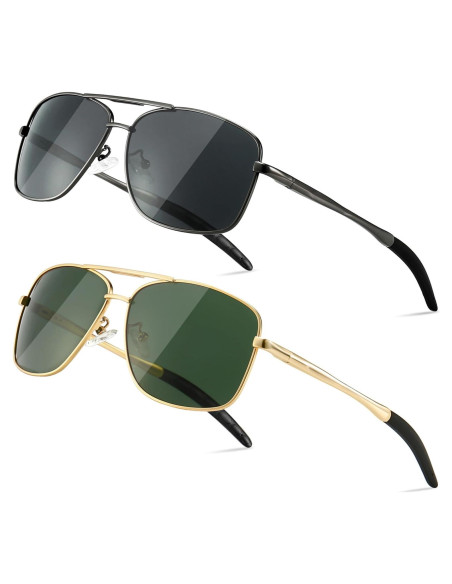 Gafas de sol polarizadas SUNGAIT para hombres, marco metal