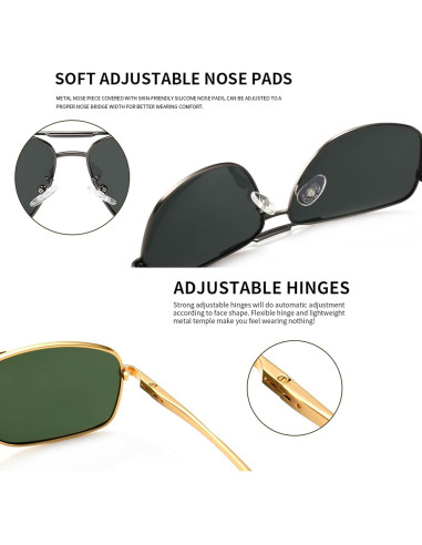 Gafas de sol polarizadas SUNGAIT para hombres, marco metal