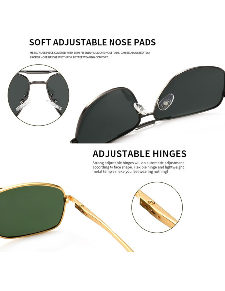 Gafas de sol polarizadas SUNGAIT para hombres, marco metal