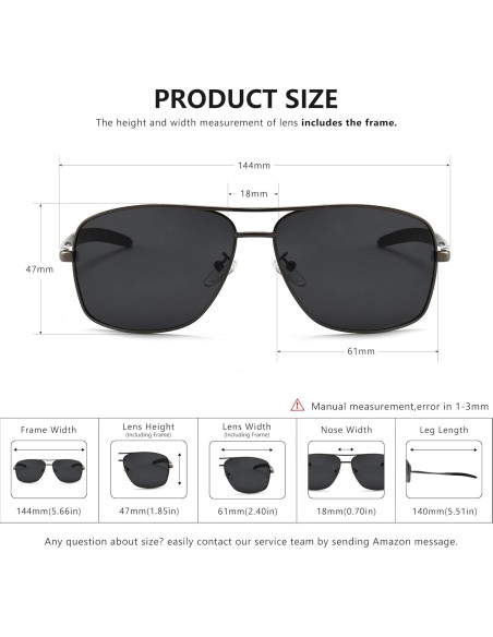 Gafas de sol polarizadas SUNGAIT para hombres, marco metal
