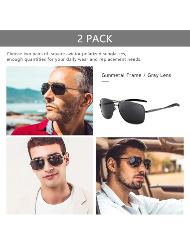 Gafas de sol polarizadas SUNGAIT para hombres con marco metal