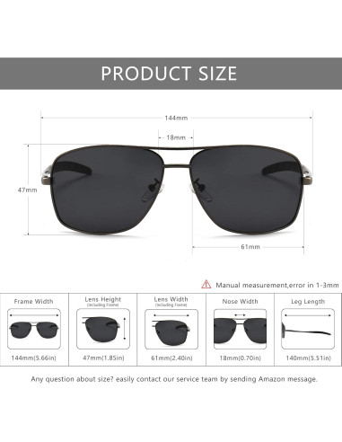 Gafas de sol polarizadas SUNGAIT para hombres con marco metal