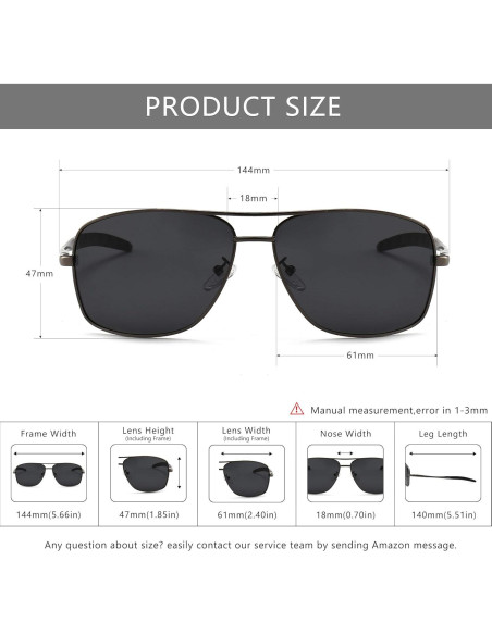 Gafas de sol polarizadas SUNGAIT para hombres con marco metal