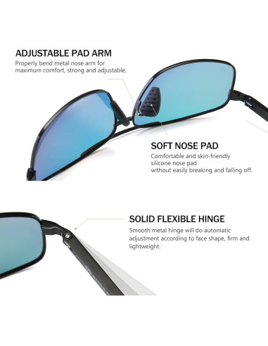 Gafas de sol polarizadas SUNGAIT rojas UV400 ultraligeras