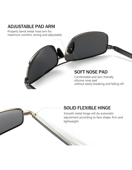 Gafas de sol polarizadas SUNGAIT paquete de 2 gris y plateado