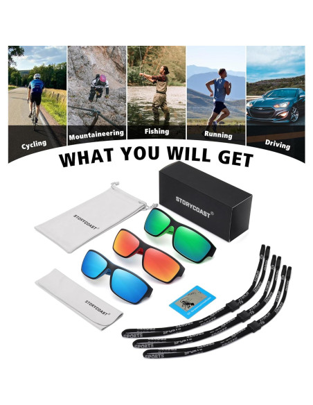 Gafas de sol polarizadas STORYCOAST 3 en 1 para deportes