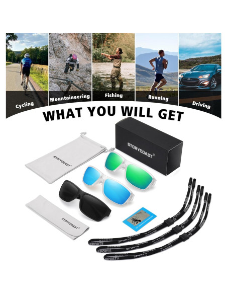 Gafas de sol polarizadas STORYCOAST 3 pack unisex