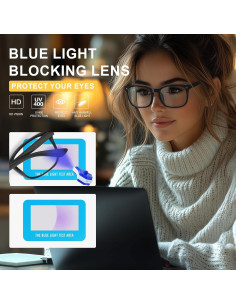 Gafas de luz azul Hunsquer unisex con lentes HD 2