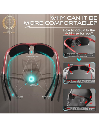 Gafas de sol polarizadas ATTCL - Marco ligero Al-Mg UV400
