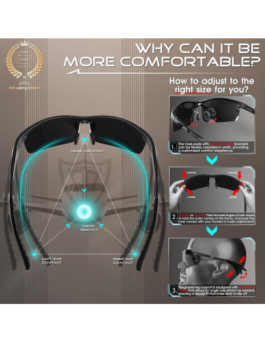 Gafas de sol polarizadas ATTCL - Marco ligero Al-Mg UV400