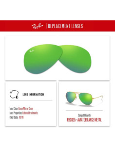 Lentes Ray-Ban Aviator RB3025 Verde Espejo Gris 58mm 2