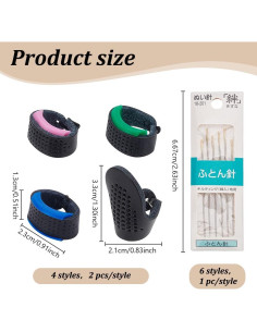 Juego de Agujas Sashiko FREEBLOSS con Dedales Ajustables 2