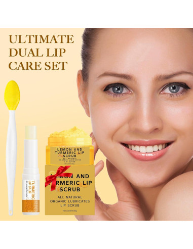 Juego de Exfoliación Labial MUREND 3 Piezas Cúrcuma y Limón