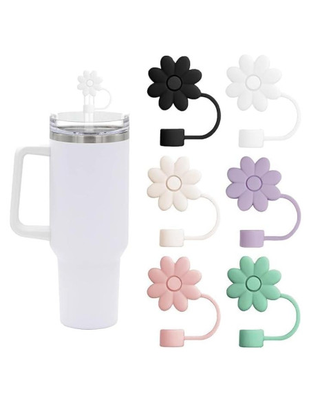 Cubiertas de Silicona SEMATA para Pajitas 6PCS Floral