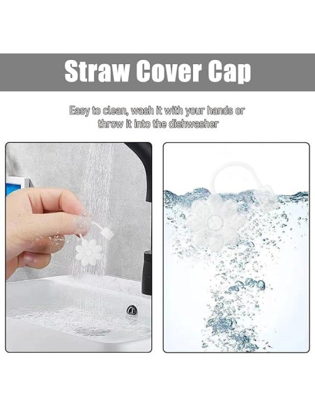 Cubiertas de Silicona SEMATA para Pajitas 6PCS Floral