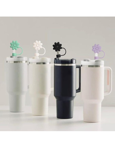 Cubiertas de Silicona SEMATA para Pajitas 6PCS Floral