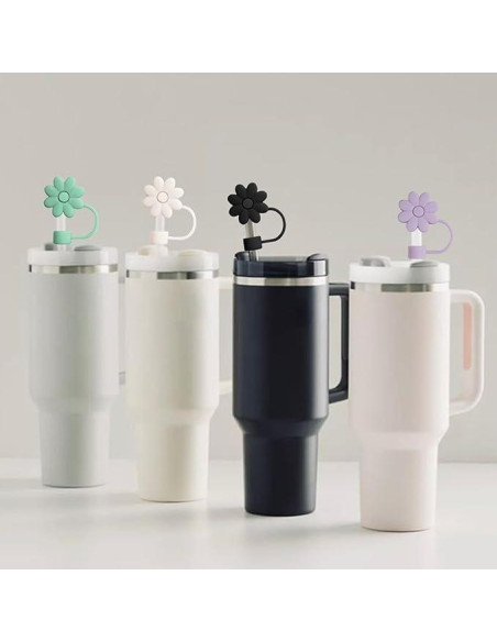 Cubiertas de Silicona SEMATA para Pajitas 6PCS Floral