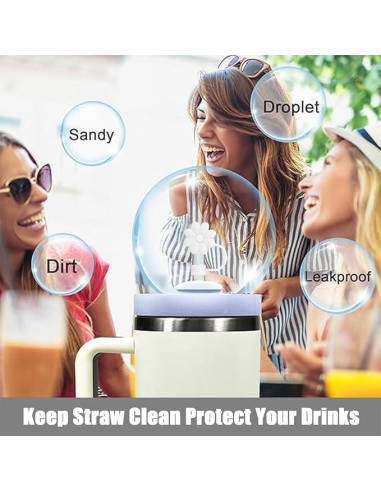 Cubiertas de Silicona SEMATA para Pajitas 6PCS Floral