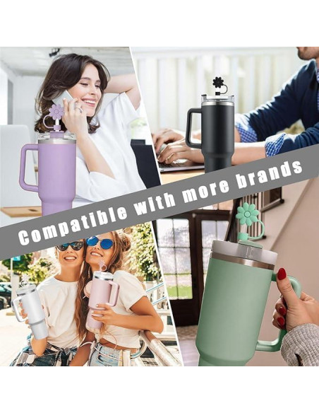 Cubiertas de Silicona SEMATA para Pajitas 6PCS Floral